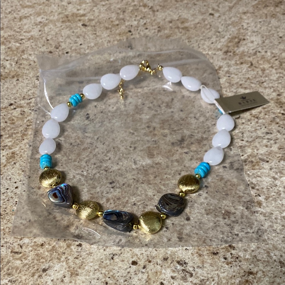 Studio Barse White and Gold Necklace with Elegant Beads